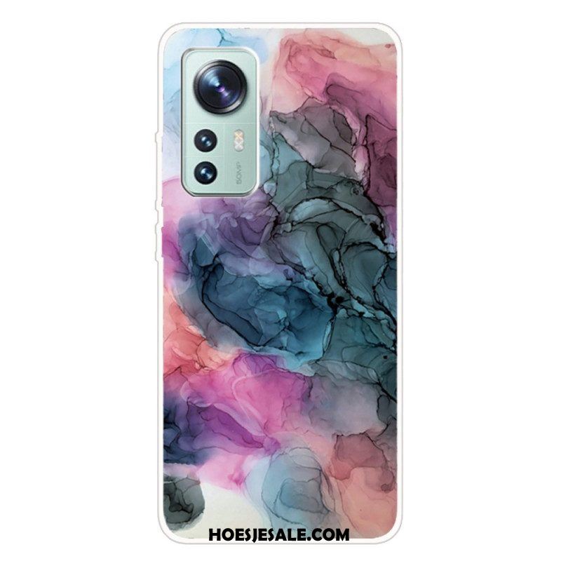 Hoesje voor Xiaomi 12 Pro Siliconen Marmer Aquarel