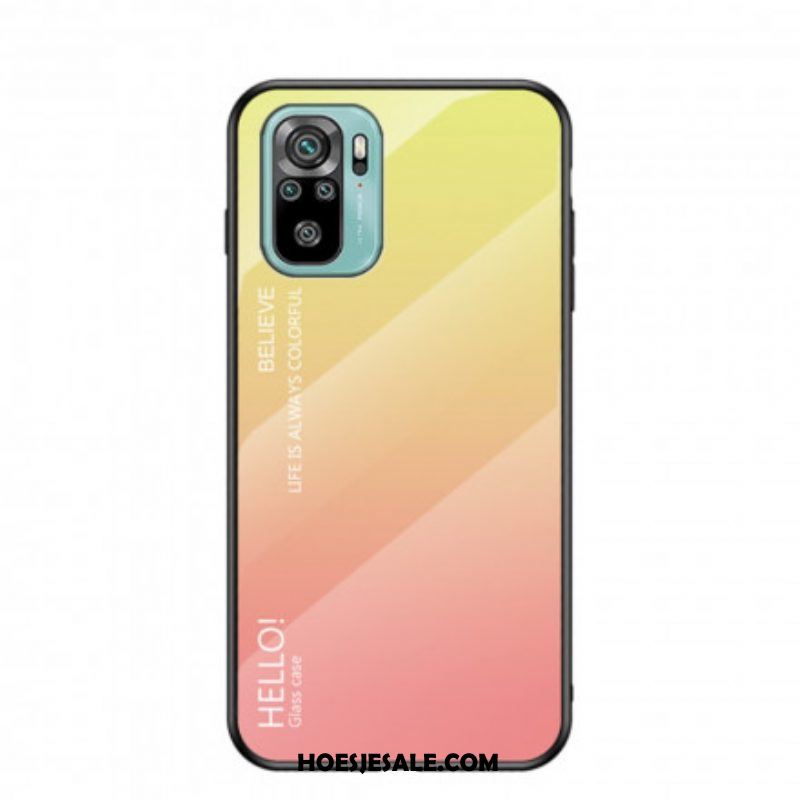 Hoesje voor Xiaomi Redmi Note 10 / 10S Gehard Glas Hallo