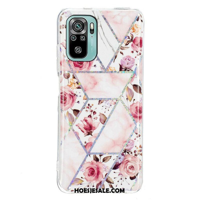 Hoesje voor Xiaomi Redmi Note 10 / 10S Gemarmerde Bloemen