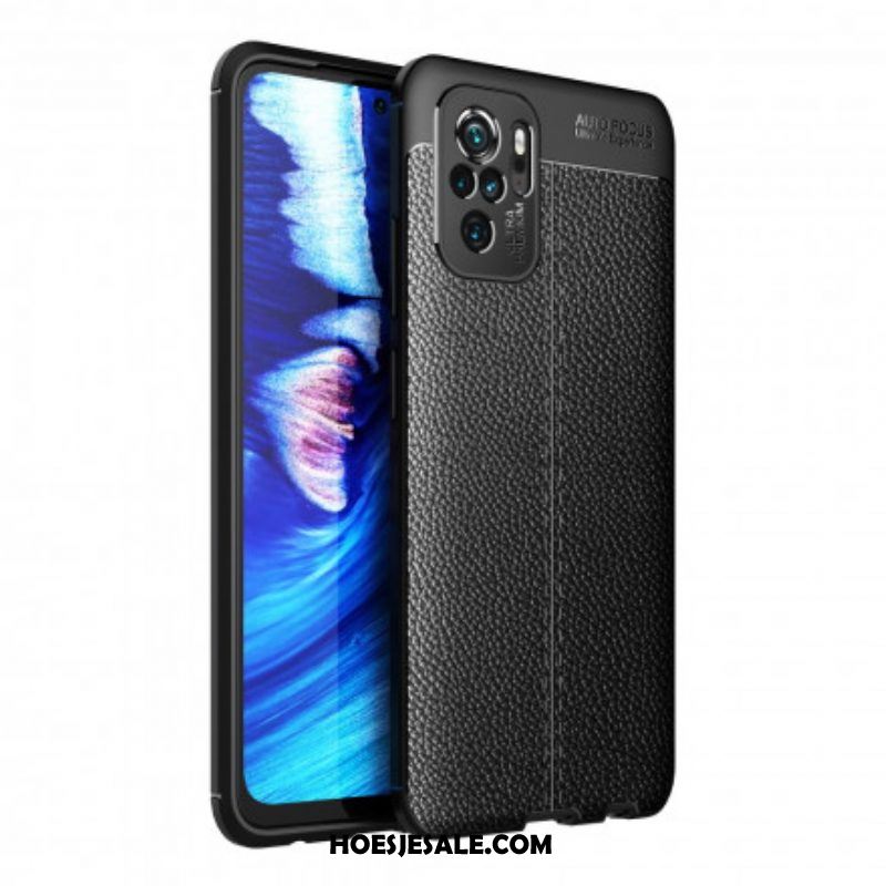 Hoesje voor Xiaomi Redmi Note 10 / 10S Ledereffect Litchi Dubbele Lijn