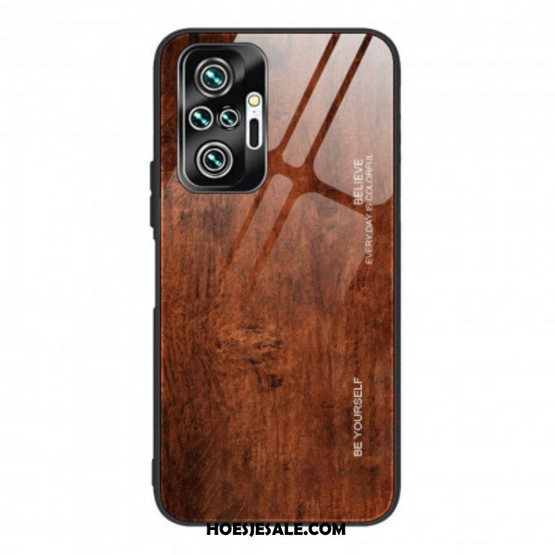 Hoesje voor Xiaomi Redmi Note 10 Pro Houtdesign Gehard Glas