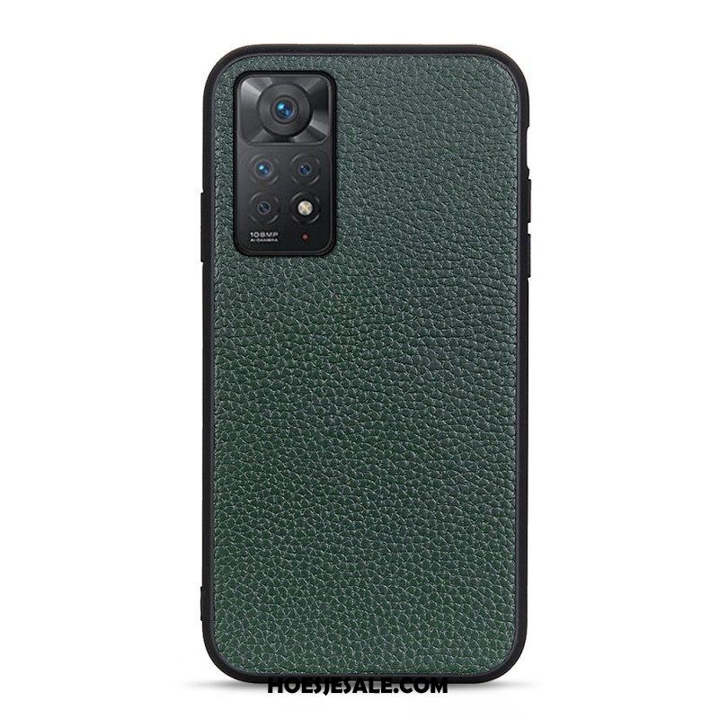 Hoesje voor Xiaomi Redmi Note 11 Pro / 11 Pro 5G Echt Litchi-leer