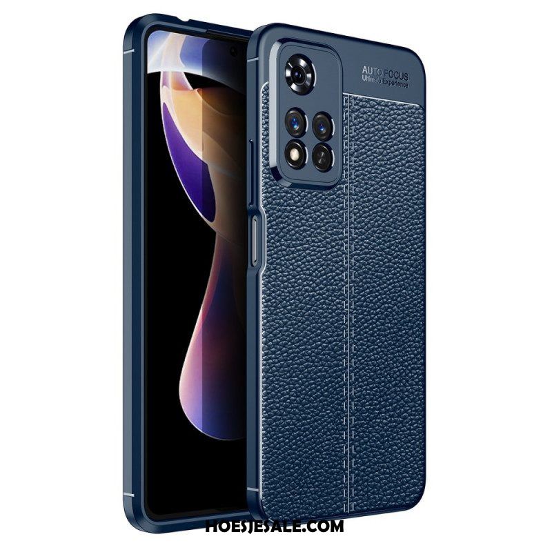 Hoesje voor Xiaomi Redmi Note 11 Pro Plus 5G Dubbellijnig Litchi-leereffect