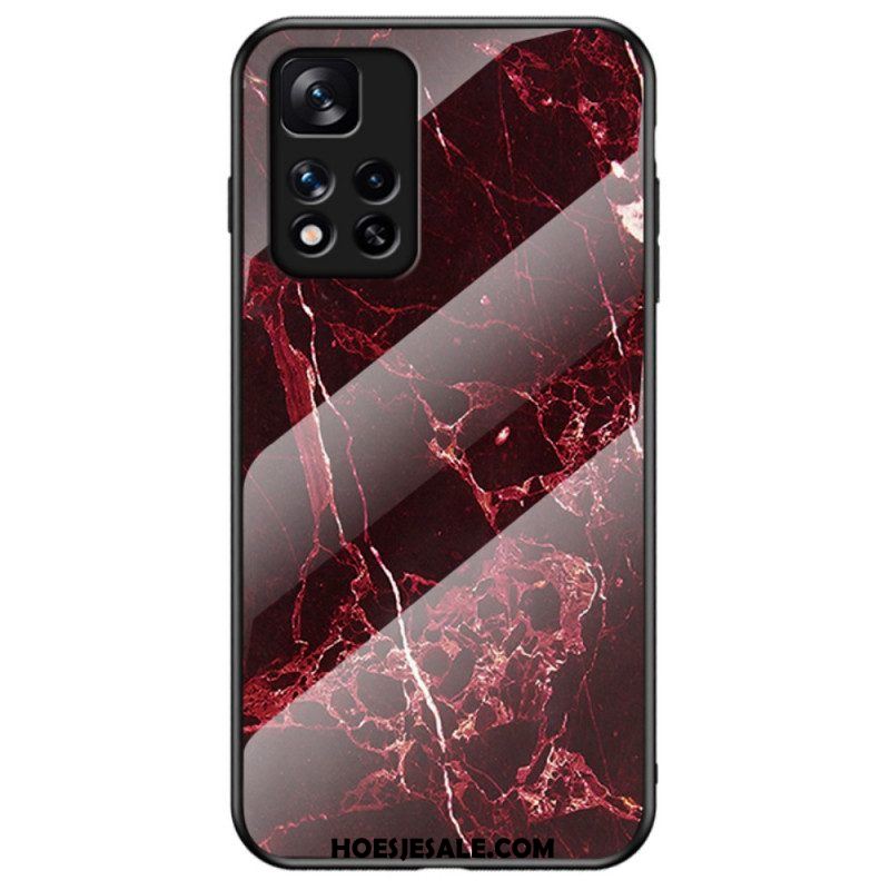 Hoesje voor Xiaomi Redmi Note 11 Pro Plus 5G Marmeren Kleuren Gehard Glas