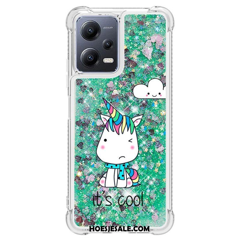 Hoesje voor Xiaomi Redmi Note 12 5G Glitter Eenhoorns