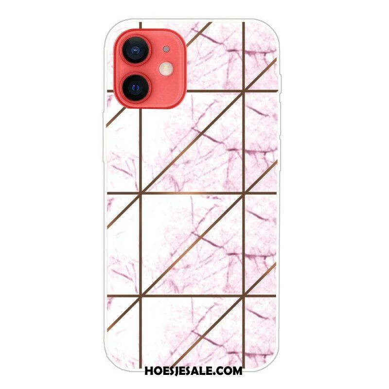 Hoesje voor iPhone 13 Mini Weiger Geometrisch Marmer