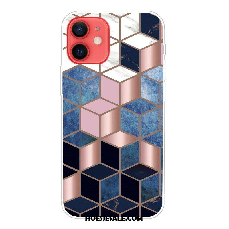 Hoesje voor iPhone 13 Mini Weiger Geometrisch Marmer