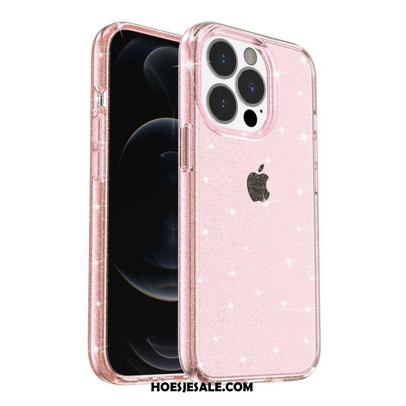 Hoesje voor iPhone 13 Pro Transparante Pailletten