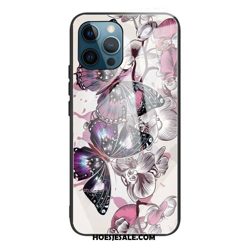 Hoesje voor iPhone 13 Pro Vlinders Variatie Gehard Glas