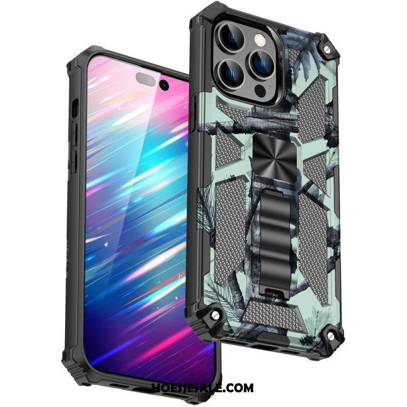 Hoesje voor iPhone 14 Pro Camouflage Verwijderbare Ondersteuning