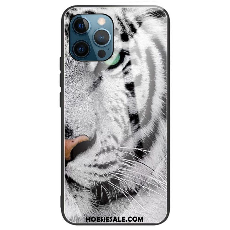 Hoesje voor iPhone 14 Pro Max Tijger Gehard Glas