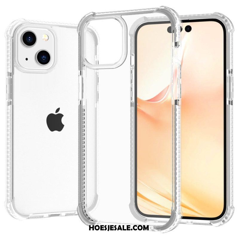 Hoesje voor iPhone 14 Transparant Gekleurde Randen