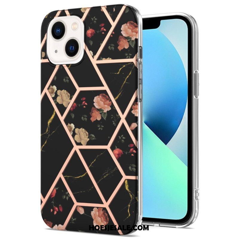 Hoesje voor iPhone 15 Bloemenmarmer