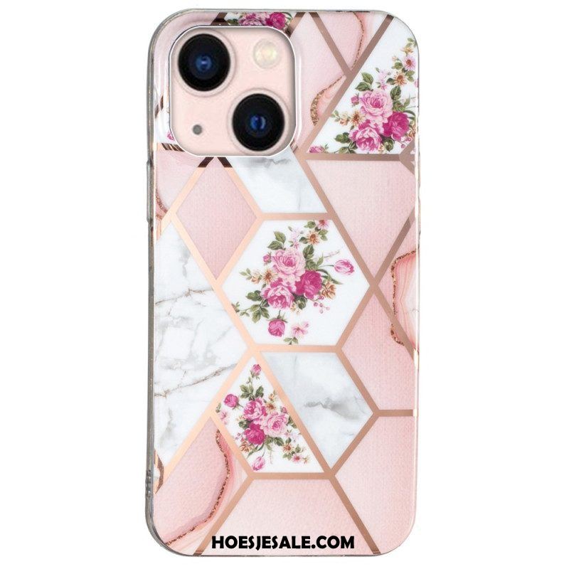 Hoesje voor iPhone 15 Plus Bloemenmarmer