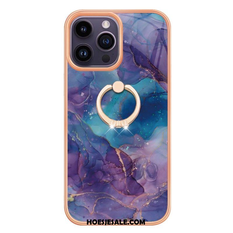 Hoesje voor iPhone 15 Pro Max Marmer Met Steunring