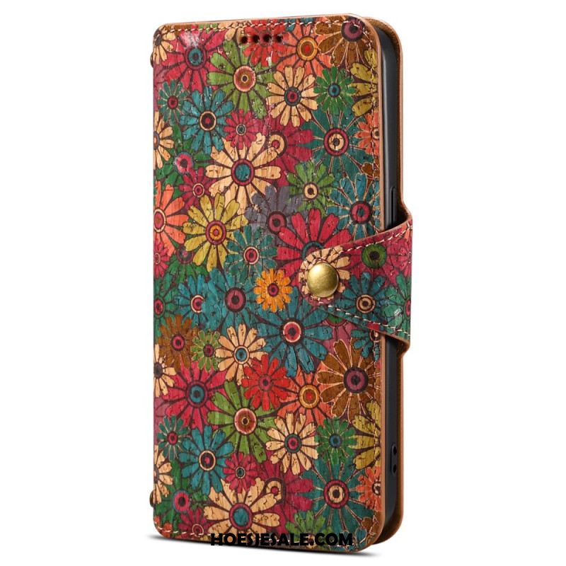 Leren Hoesje Huawei Nova 12s Bloemenpatronen Bescherming Hoesje