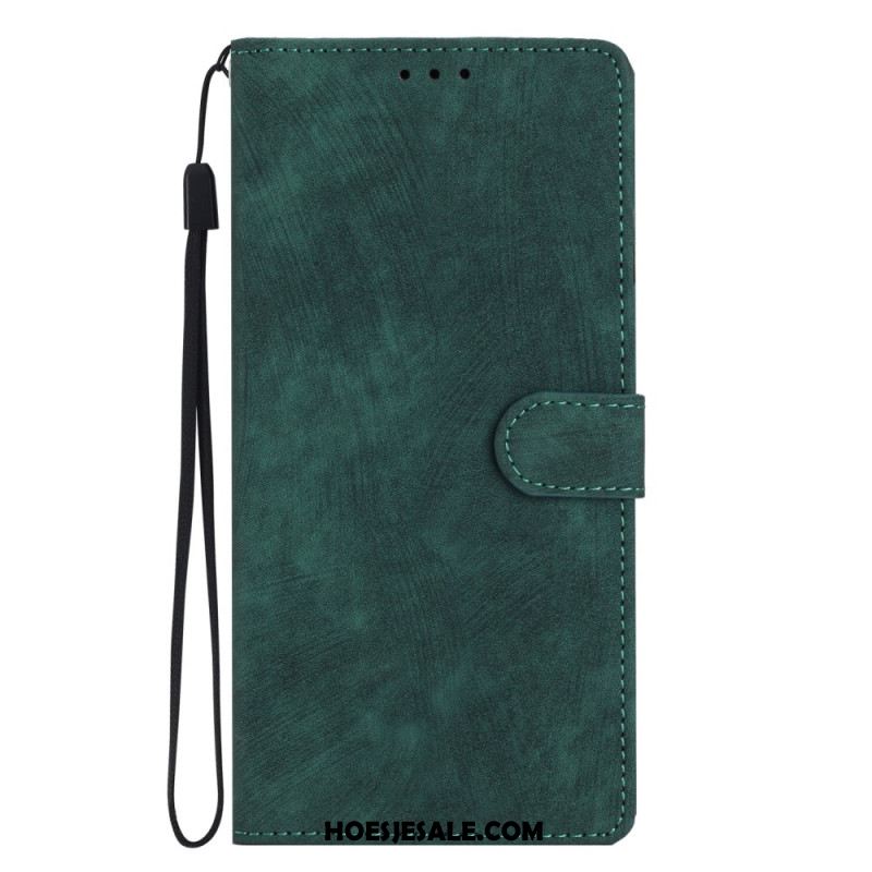 Leren Hoesje Oppo A98 5g Suède-effect Met Riempje Bescherming Hoesje