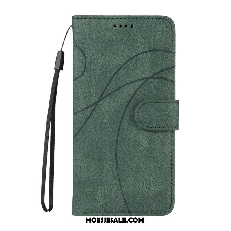 Leren Hoesje Oppo Reno 12 5g Golvende Lijnen Bescherming Hoesje