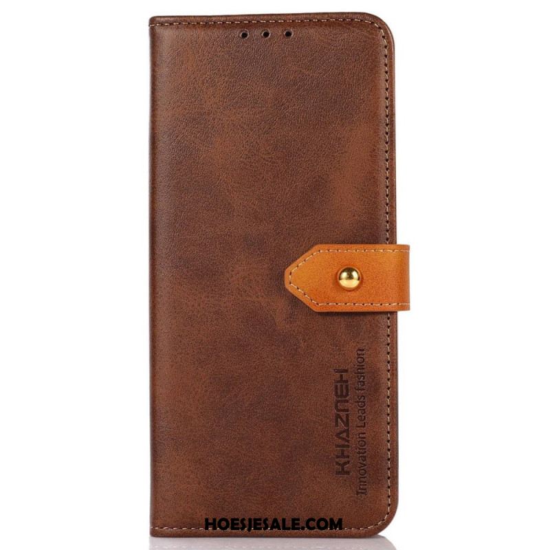 Leren Hoesje Oppo Reno 12 5g Gouden Sluiting Khazneh Bescherming Hoesje