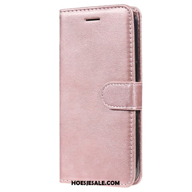 Leren Hoesje Oppo Reno 12 5g Ledereffect Met Riem Bescherming Hoesje