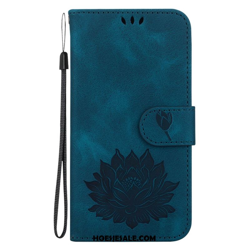 Leren Hoesje Oppo Reno 12 5g Lotusbloem Bescherming Hoesje