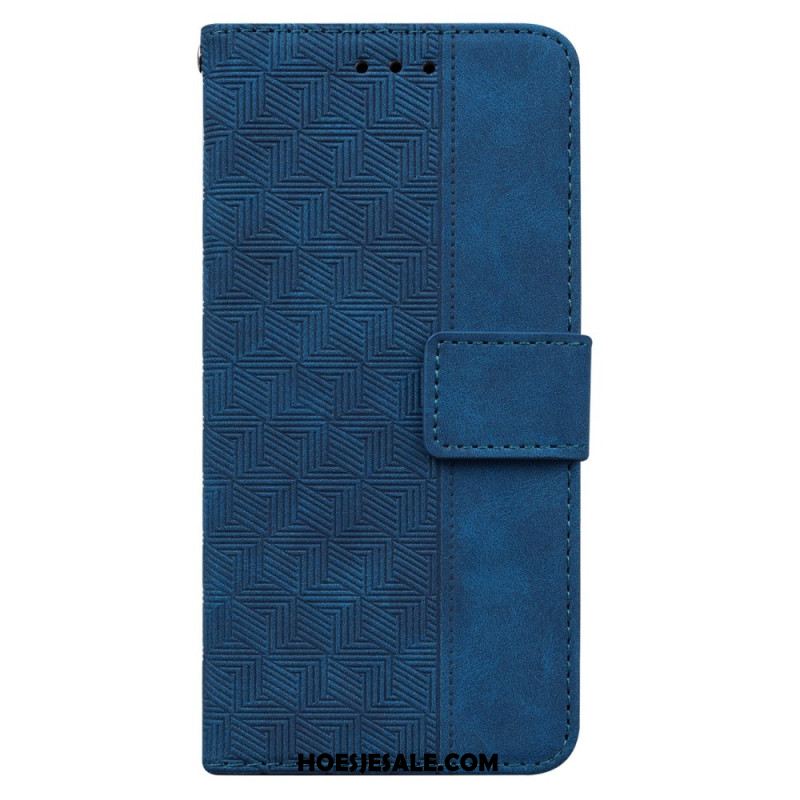 Leren Hoesje Oppo Reno 12f 5g Geweven Patroon Bescherming Hoesje