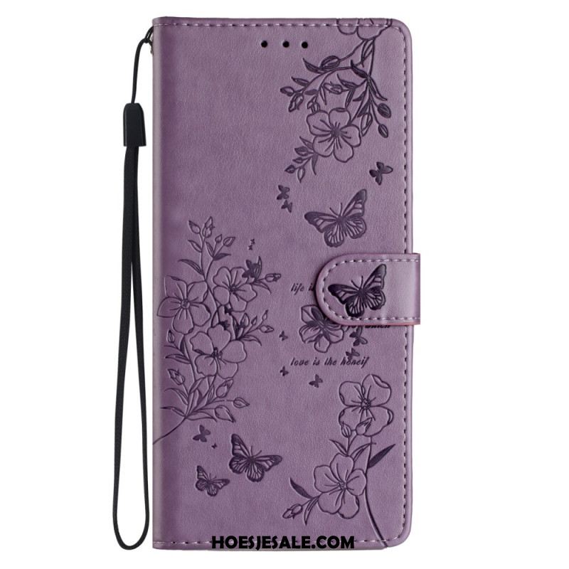 Leren Hoesje Samsung Galaxy A16 5g Bloemenprint