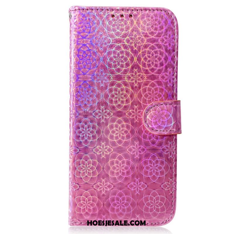 Leren Hoesje Samsung Galaxy A55 5g Disco-stijl Met Bandjes Bescherming Hoesje