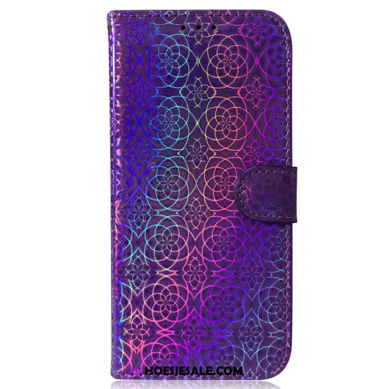 Leren Hoesje Samsung Galaxy A55 5g Disco-stijl Met Bandjes Bescherming Hoesje