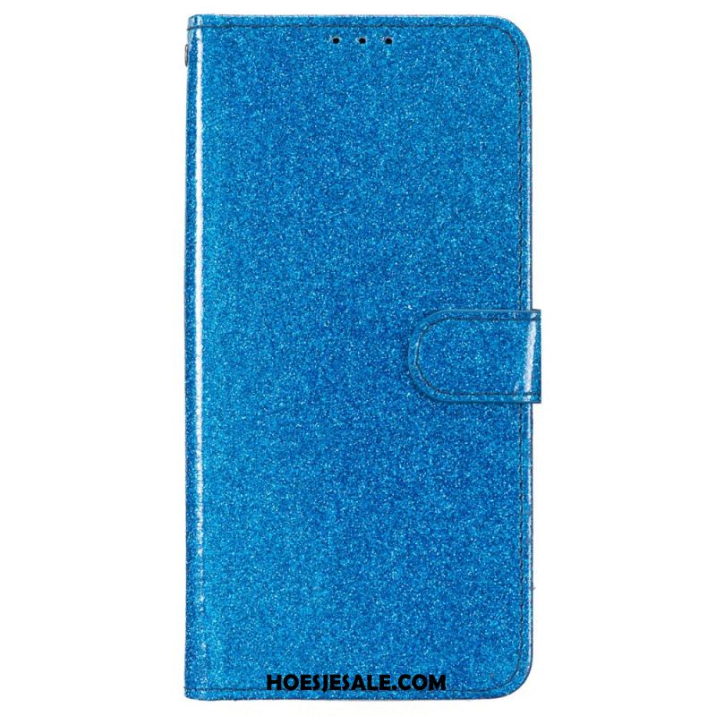 Leren Hoesje Samsung Galaxy A55 5g Paillettenband Bescherming Hoesje