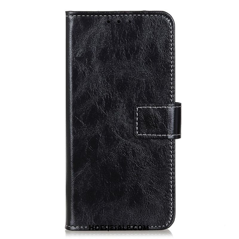 Leren Hoesje Samsung Galaxy S24 5g Imitatielakleer Zichtbare Stiksels Bescherming Hoesje