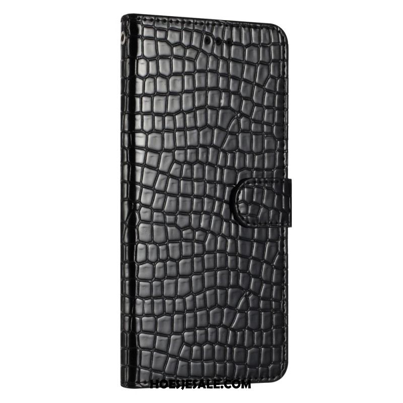 Leren Hoesje Samsung Galaxy S24 5g Krokodilstructuur En Band