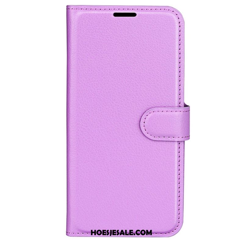 Leren Hoesje Samsung Galaxy S24 5g Litchi Kunstleer Bescherming Hoesje