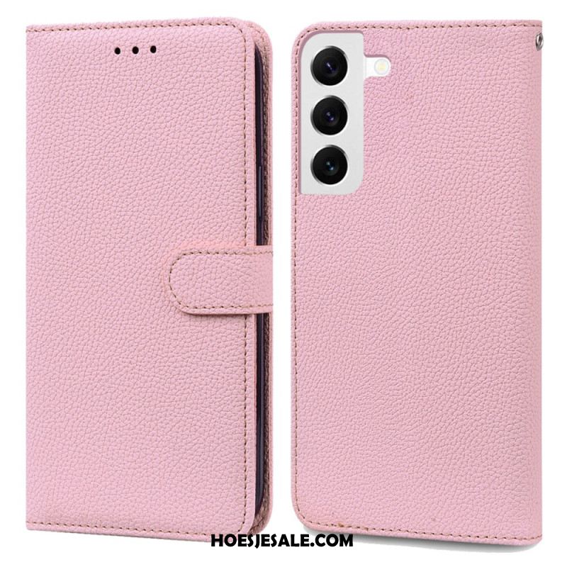 Leren Hoesje Samsung Galaxy S24 5g Litchi Kunstleer Met Riem Bescherming Hoesje