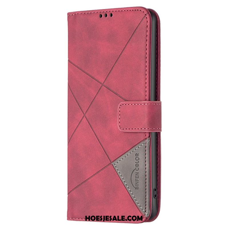 Leren Hoesje Samsung Galaxy S24 Fe Binfen Kleur Geometrisch Patroon