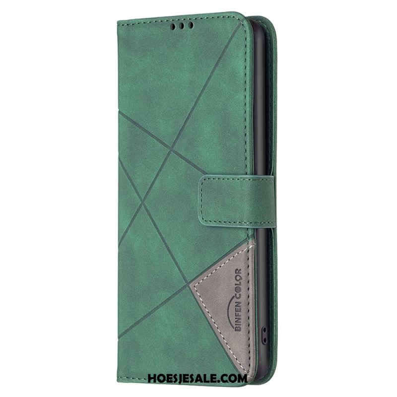 Leren Hoesje Samsung Galaxy S24 Fe Binfen Kleur Geometrisch Patroon