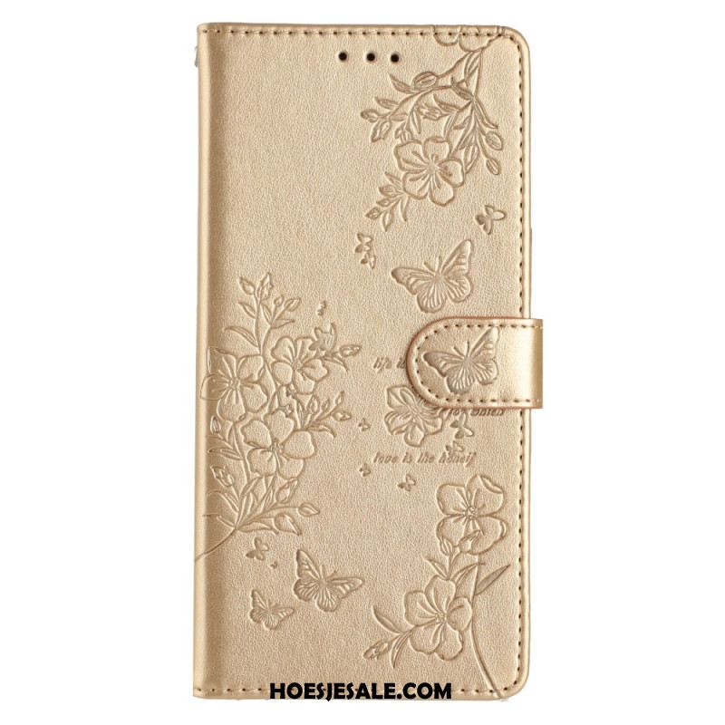 Leren Hoesje Samsung Galaxy S24 Fe Bloemen Bescherming Hoesje