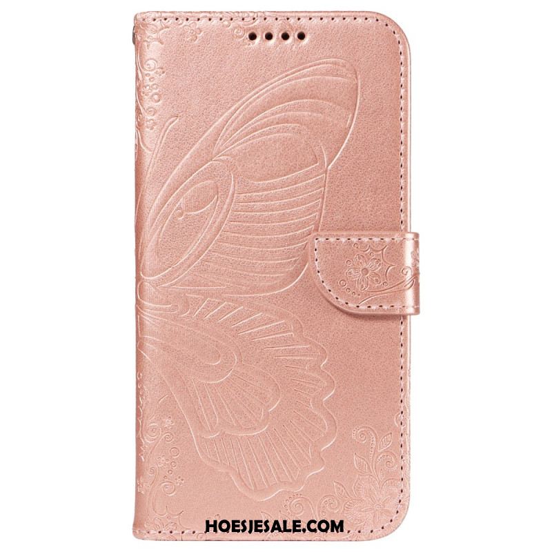 Leren Hoesje Samsung Galaxy S24 Fe Vlinderafbeelding