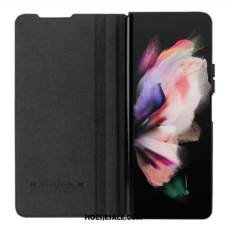 Leren Hoesje Samsung Galaxy Z Fold 5 Nillkin Imitatieleer Bescherming Hoesje