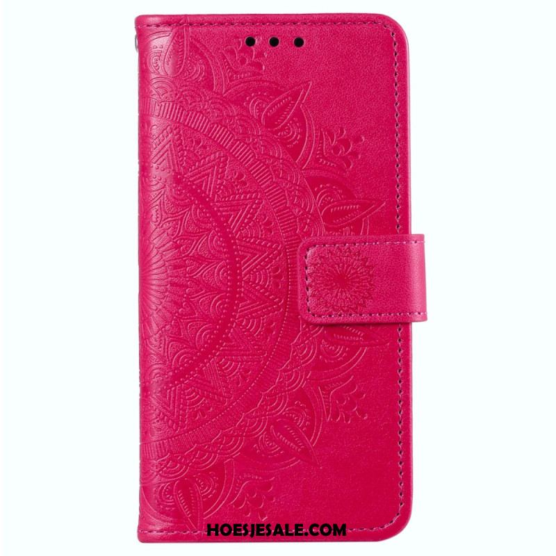 Leren Hoesje Sony Xperia 1 Vi Mandala Zon Met Riem