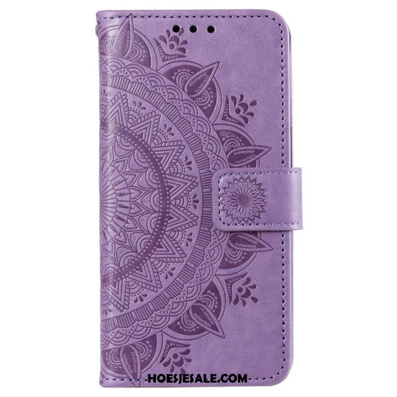 Leren Hoesje Sony Xperia 1 Vi Mandala Zon Met Riem