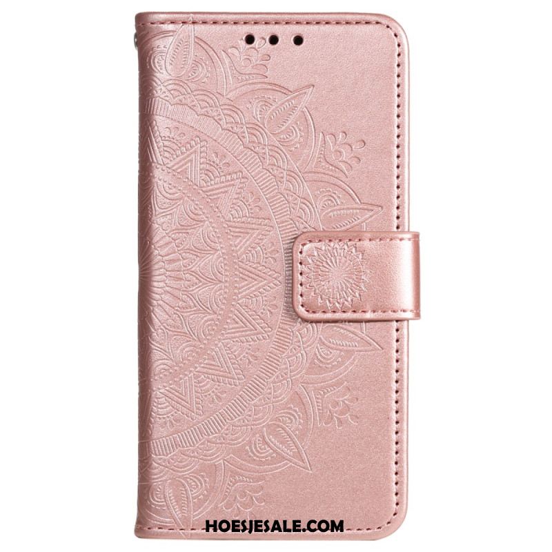 Leren Hoesje Sony Xperia 1 Vi Mandala Zon Met Riem