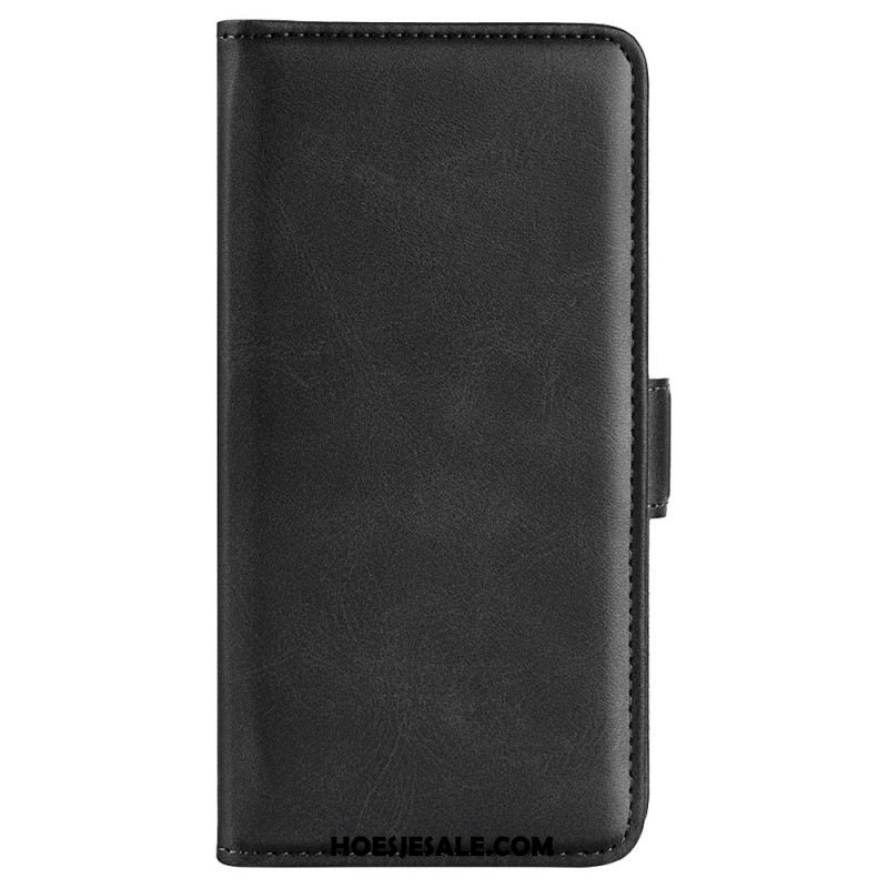 Leren Hoesje Voor Oppo Reno 12 5g Foliostijl Met Dubbele Sluiting