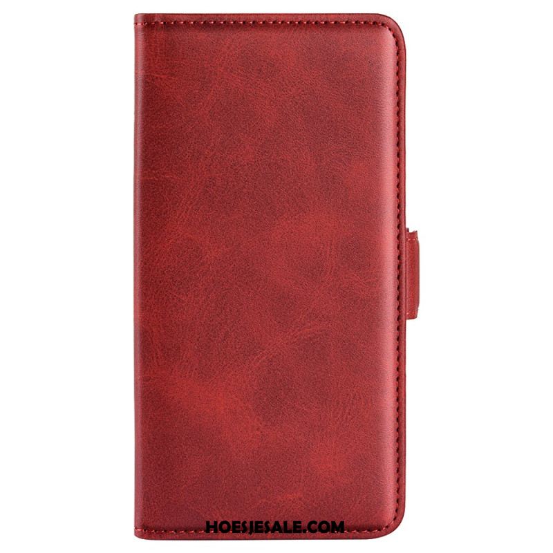 Leren Hoesje Voor Oppo Reno 12 5g Foliostijl Met Dubbele Sluiting