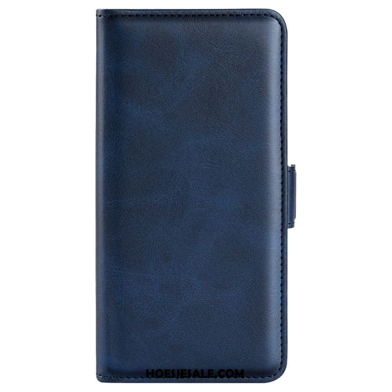 Leren Hoesje Voor Oppo Reno 12 5g Foliostijl Met Dubbele Sluiting