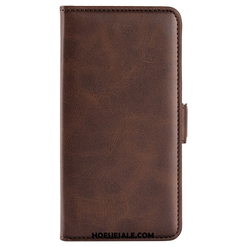 Leren Hoesje Voor Oppo Reno 12 5g Foliostijl Met Dubbele Sluiting