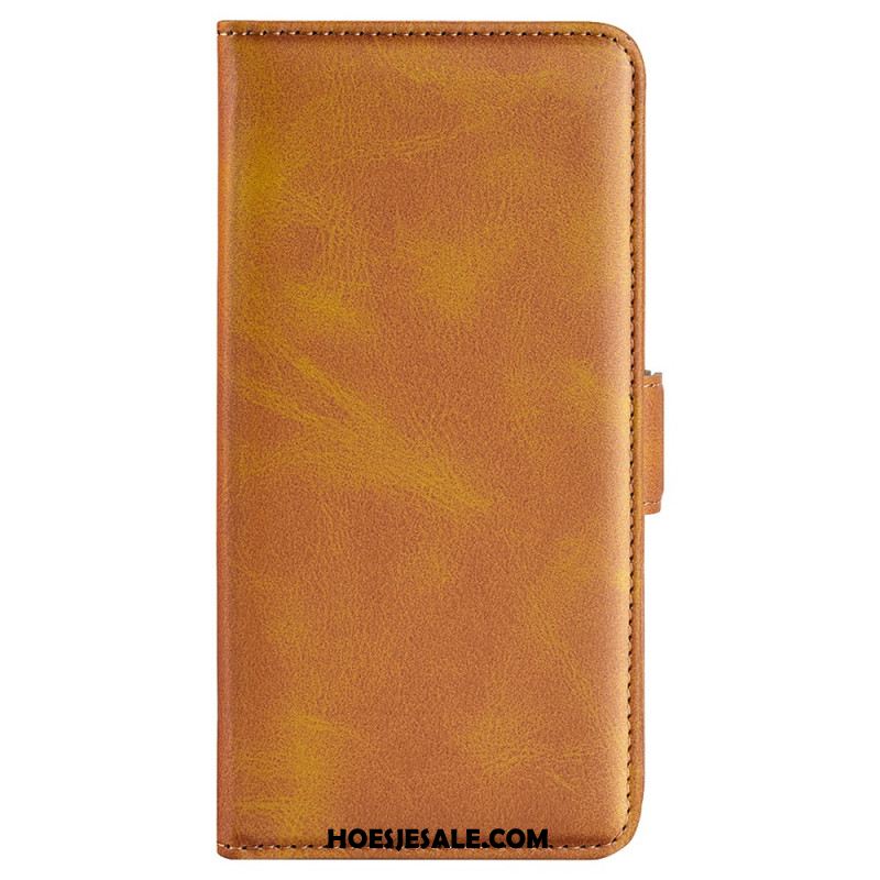 Leren Hoesje Voor Oppo Reno 12 5g Foliostijl Met Dubbele Sluiting