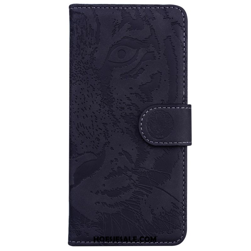 Leren Hoesje Voor Oppo Reno 12 5g Tijgervoetafdruk