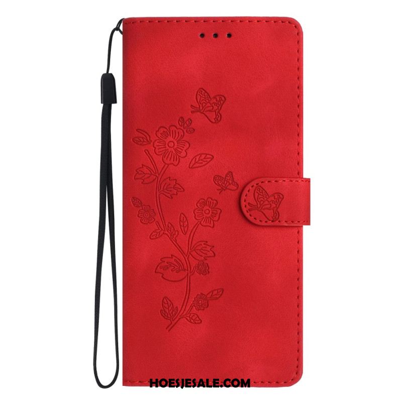 Leren Hoesje Voor Samsung Galaxy A16 5g Stijlvol Bloemen