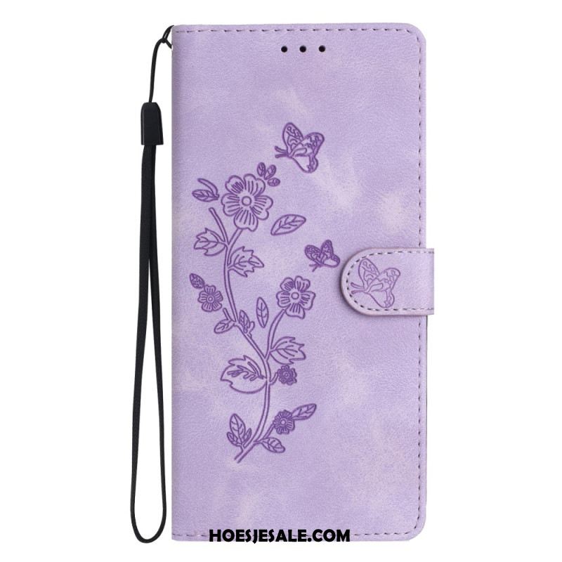 Leren Hoesje Voor Samsung Galaxy A16 5g Stijlvol Bloemen